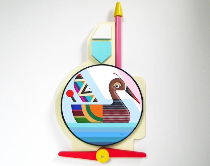 Abstract Duck Wooden Wall Art Bird Decor Sculpture Inspirational Gift on Resilience & Calm Statement Wall Painting