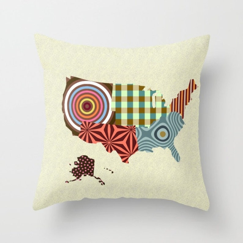 Usa Pillow State Pillow State Gifts Made In Usa Usa Map Etsy