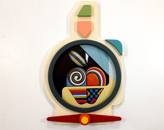 Apple Pop Art Limited Edition: Mixed Media Sculpture Abstract Modern Décor