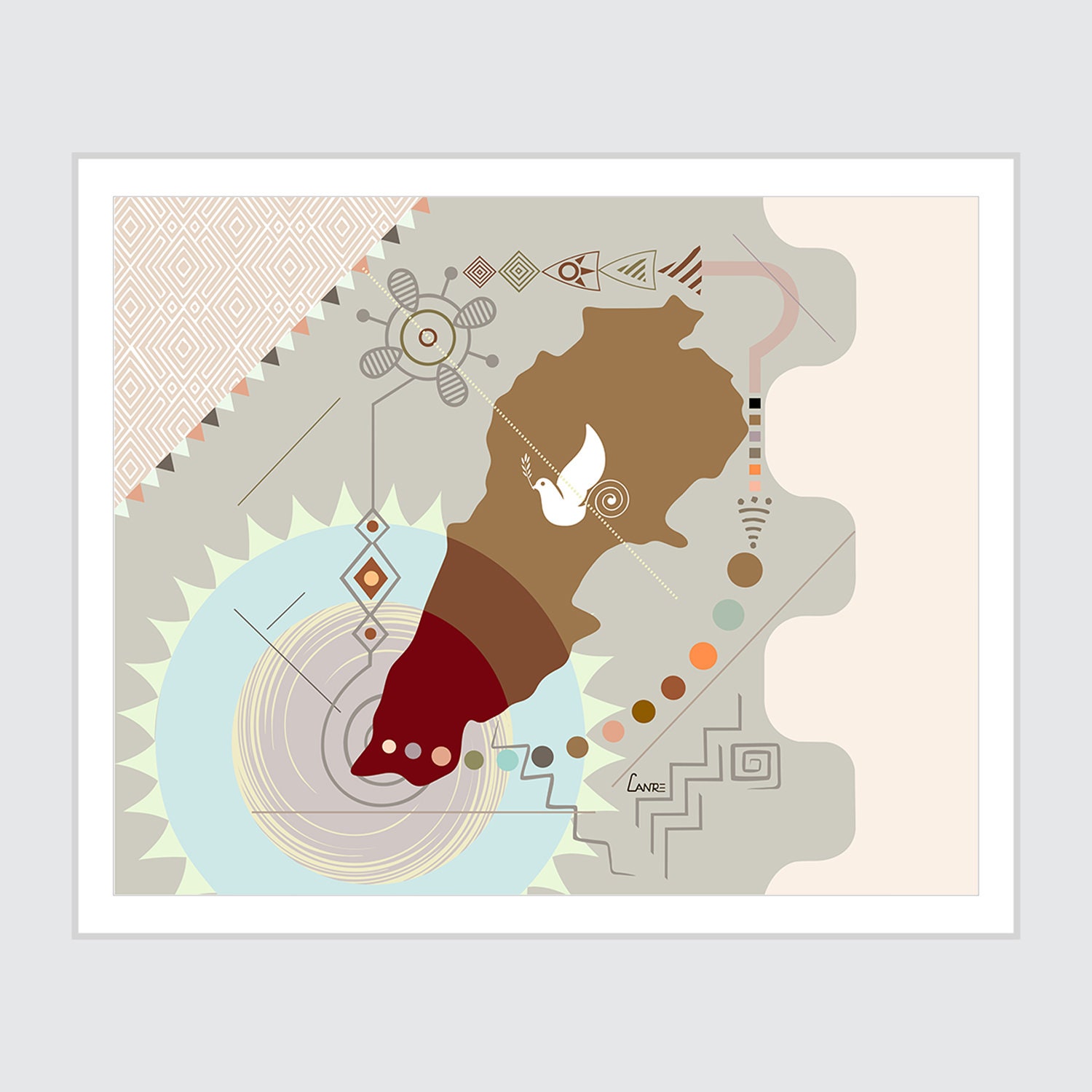 Lebanon Map Painting Beirut Poster Wall Art