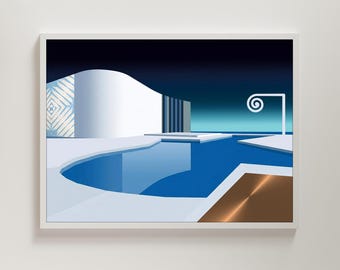 Blueprint of Peace Minimalist Architectural Wall Art Geometric Contemporary African Limited Edition Print
