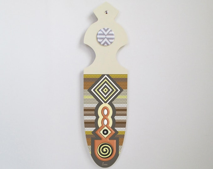 Modern African Art Wooden Wall Art Afrocentric Sculpture Tribal Geometric design Décor