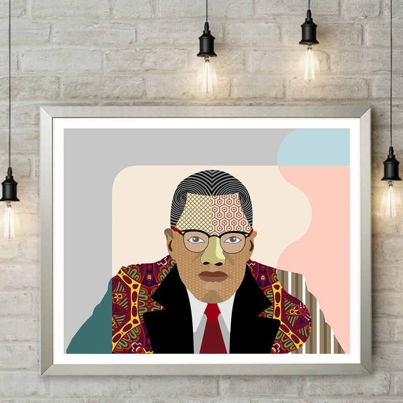 Malcolm X Wall Art Civil Rights Activist African American Etsy