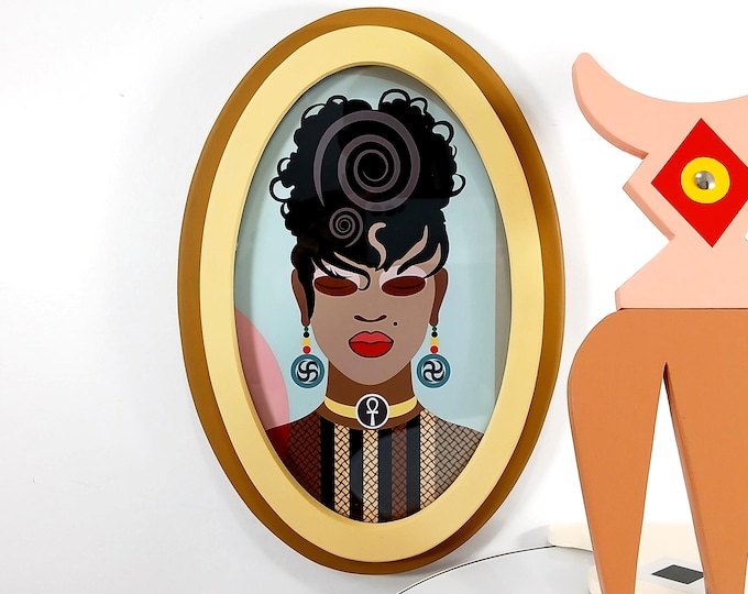 Tresses of Pride II: Afrocentric Pop Art Black Woman Wall Art, Natural Hair Decor