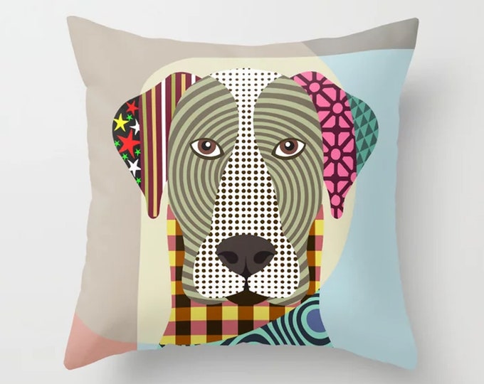 Great Dane Pillow, Pop Art Dog Cushion Pet