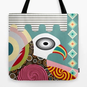 Bird Tote American Eagle Bag, Printed Canvas image 4