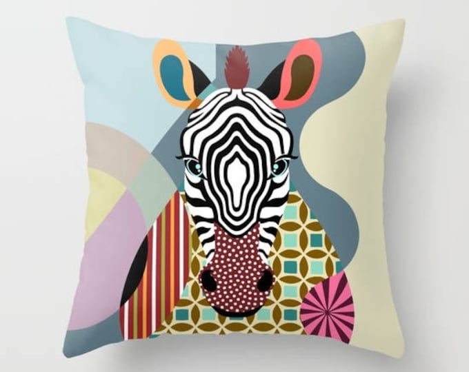 Zebra Home Décor Pillow, Colorful Animal Print