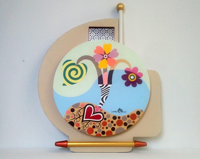 Original Abstract Acrylic Painting 3D Wooden Wall Pop Art Sculpture One Of A Kind Art