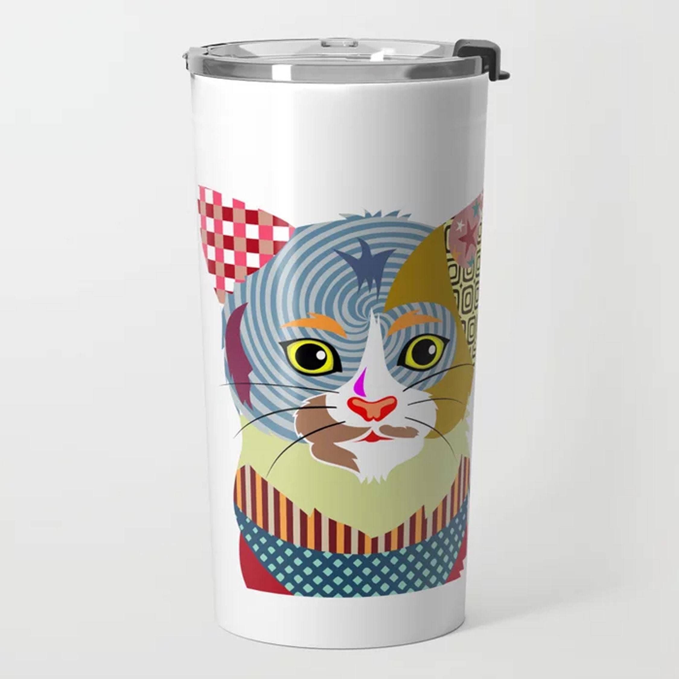 Cat Travel Coffee Mug, Kitten Stainless Steel Cup