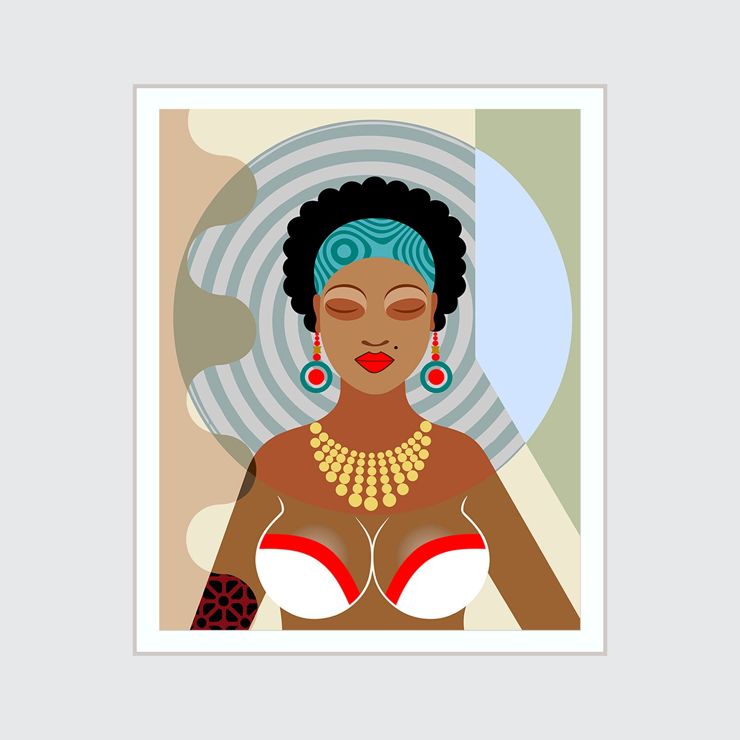 Black Queen Painting Natural Hair Art Black Female African American