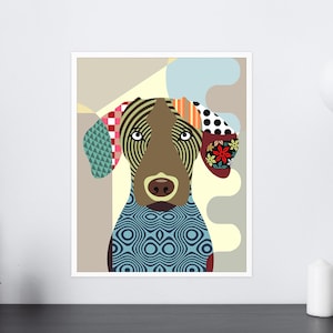 Vizsla Art Print Hungarian Dog Pet Portrait Puppy Poster Dog Lover Gift