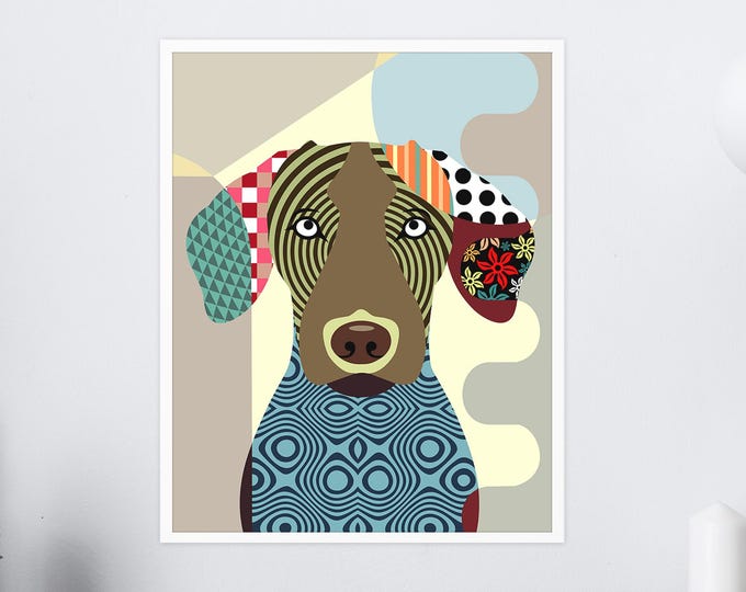 Vizsla Art Print Hungarian Dog Pet Portrait Puppy Poster Dog Lover Gift