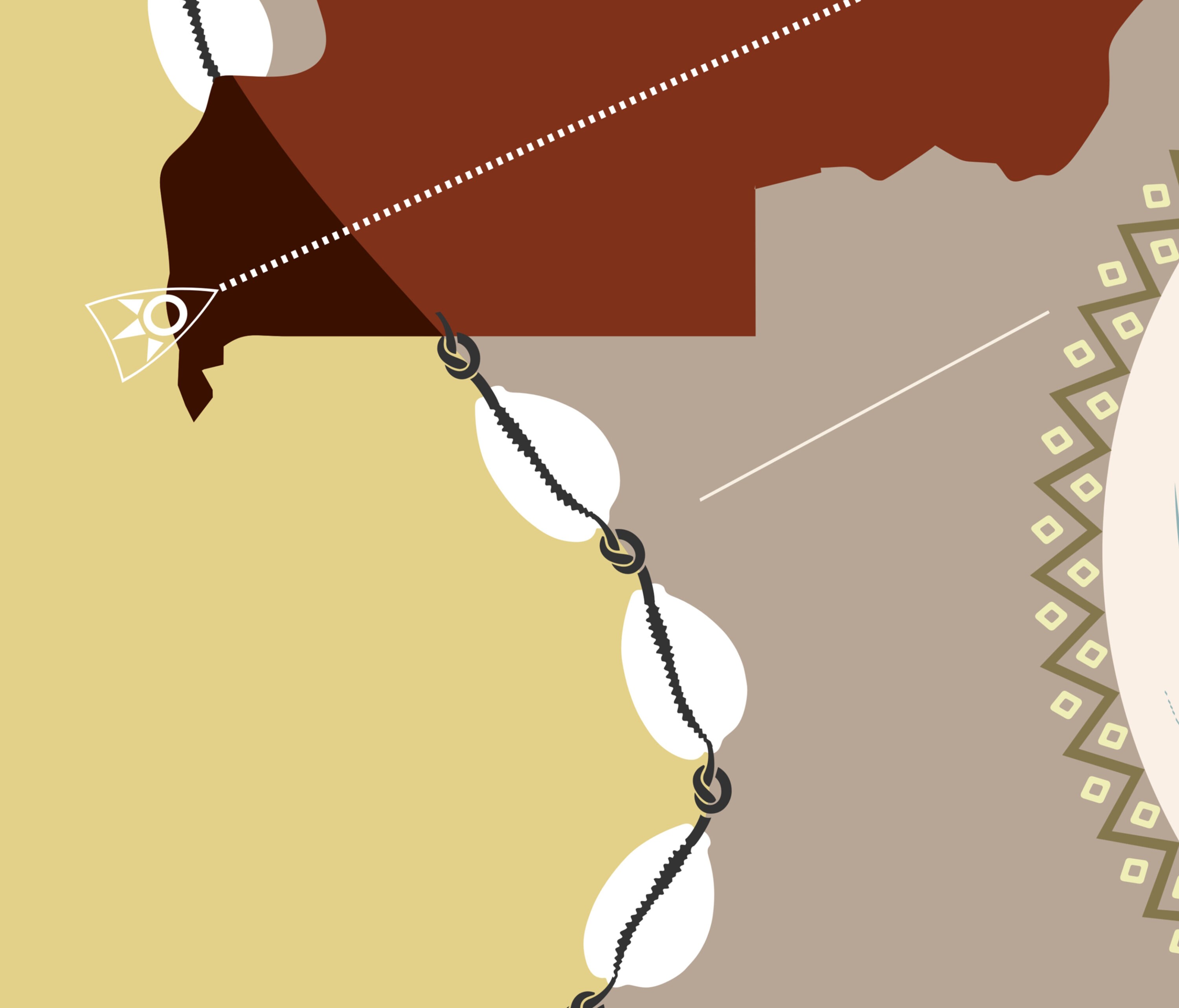 Gambia Art Map Print Wall Decor, Banjul West African Design Poster