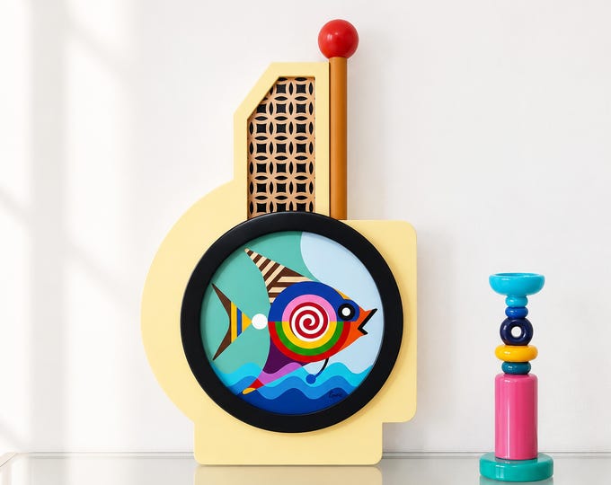 Against the Current Fish Wall Sculpture Handmade Wooden Art Modern Cubist Ocean Decor Inspirational