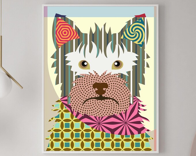 Australian Terrier Pop Art Print Aussie Pet Portrait Dog Lover Gift