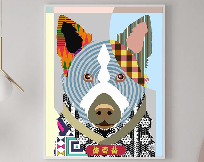 Norwegian Elkhound Dog Pet Portrait Canine Poster Dog Lover Gift