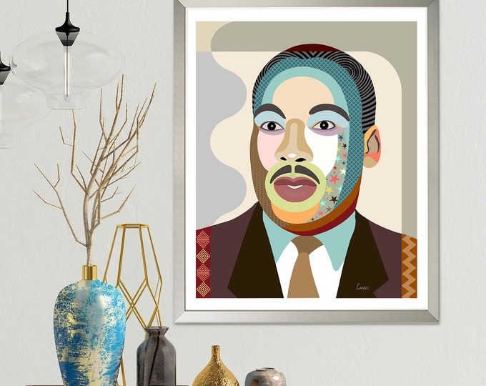 Martin Luther King, Civil Rights  African American Celebrity Portrait Black Nationalism Human Rights Activism