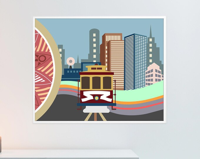 San Francisco Wall Art Cable Car California Gift Wall Hanging