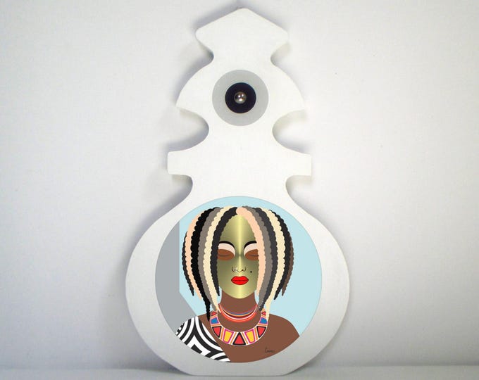 Black Girl Hairstyle Painting Wooden Wall Sculpture African American Natural Hair Art Afrocentric Pop Art Home Decor Black Woman Gift