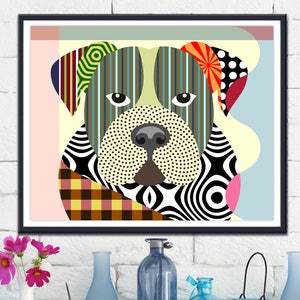 American Bulldog, Dog Breed Poster Pet Portrait image 8