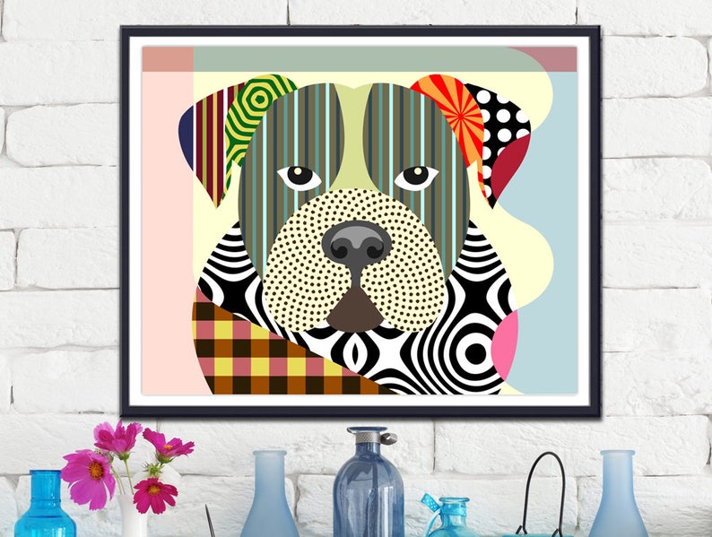 American Bulldog, Dog Breed Poster Pet Portrait image 8