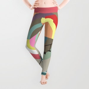 Printed Colourful Leggings, Cute Leggings, Womens Leggings, Active Wear, Yoga Leggings, Workout Leggings image 3