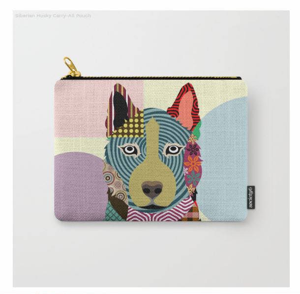 Siberian Husky Pouch, Husky Purse, Siberian Husky Gifts, Husky Wallet, Pet Pouch, Pet Gifts, Dog