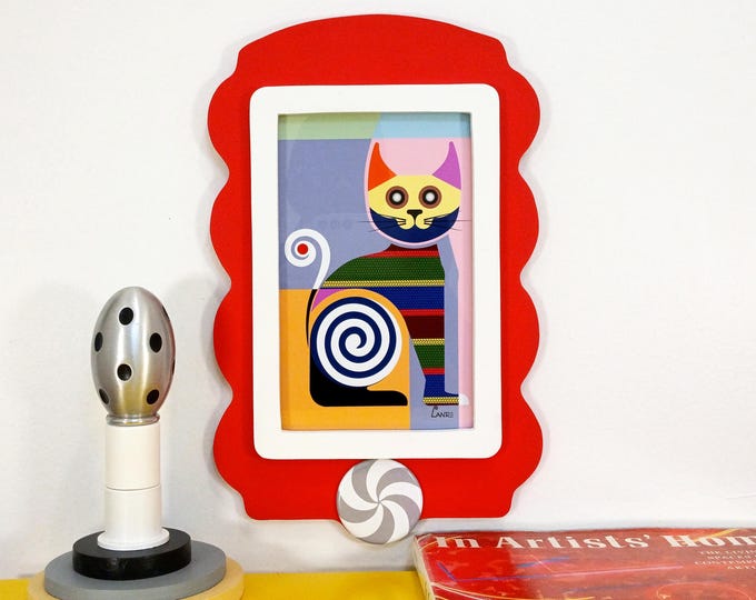 Cat Pop Artwork: Modern Pet Cubist Wall Decor Abstract Animal Art Ready to Hang