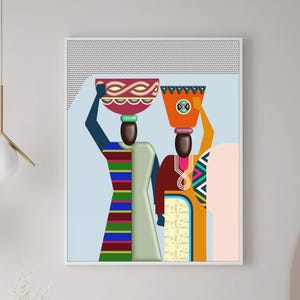 African Art Print Traditional Modern Afrocentric Decor Abstract Painting Ethnic Wall Art Print