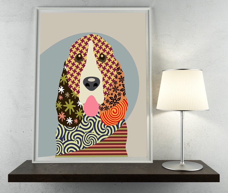Basset Hound Art Dog Lover Gift Pet Poster Animal Decor