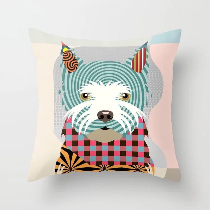 Westie Pillow Dog Print, West Highland Terrier Gift