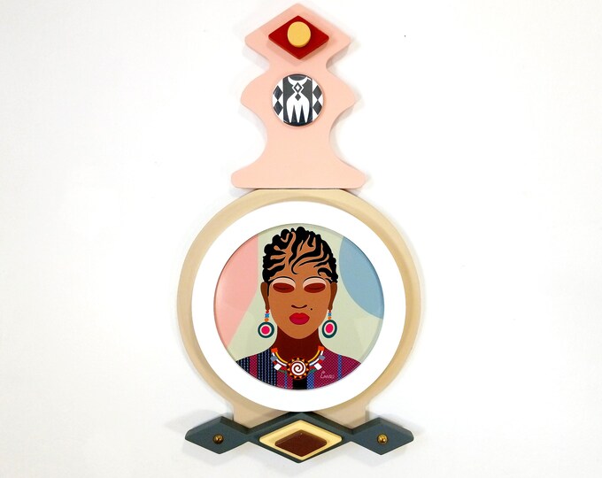 Black Girk Wall Art: Modern African American Wall Sculpture Ready to Hang Wooden Decor