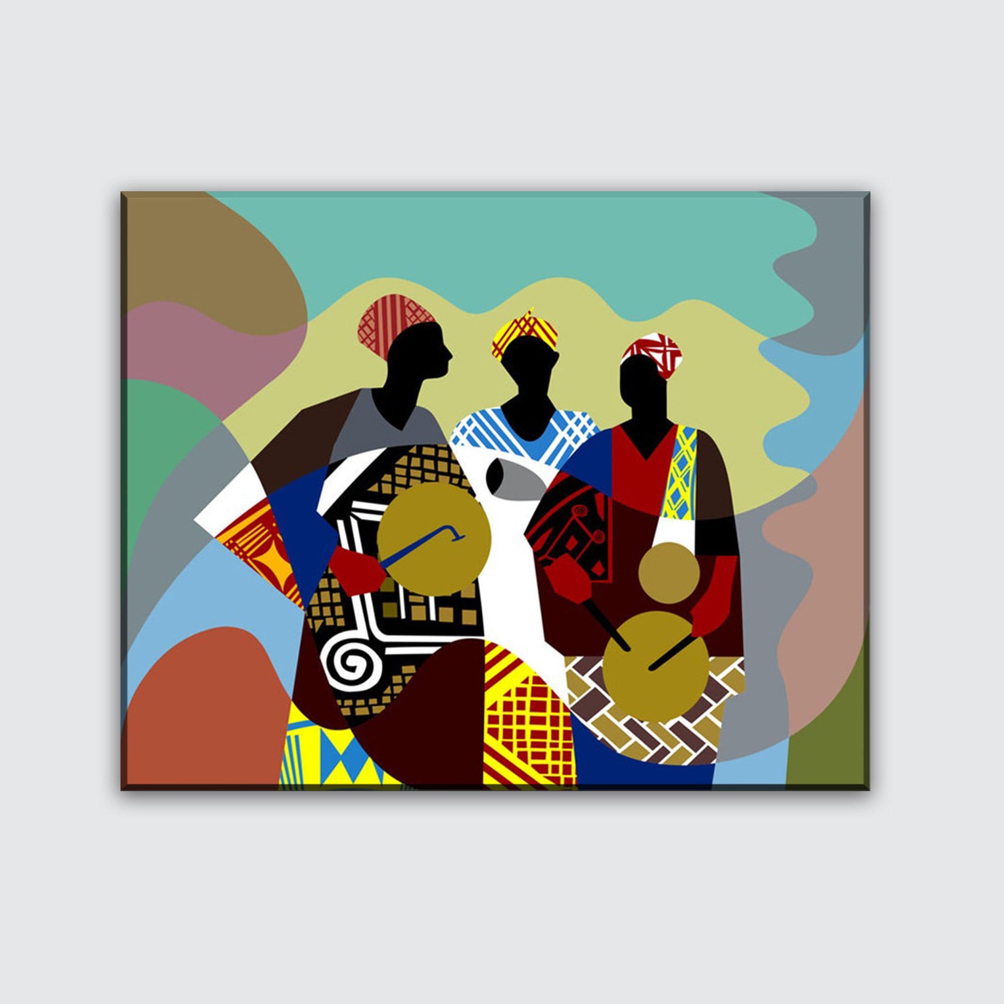 African Artwork, African Drum Painting, African Painting, African Décor