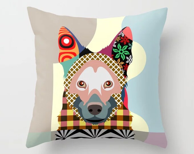 German Shepherd Pillow, Alsatian Dog Pet Cushion