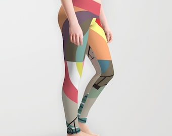 Printed Colourful Leggings, Cute Leggings, Womens Leggings, Active Wear, Yoga Leggings, Workout Leggings