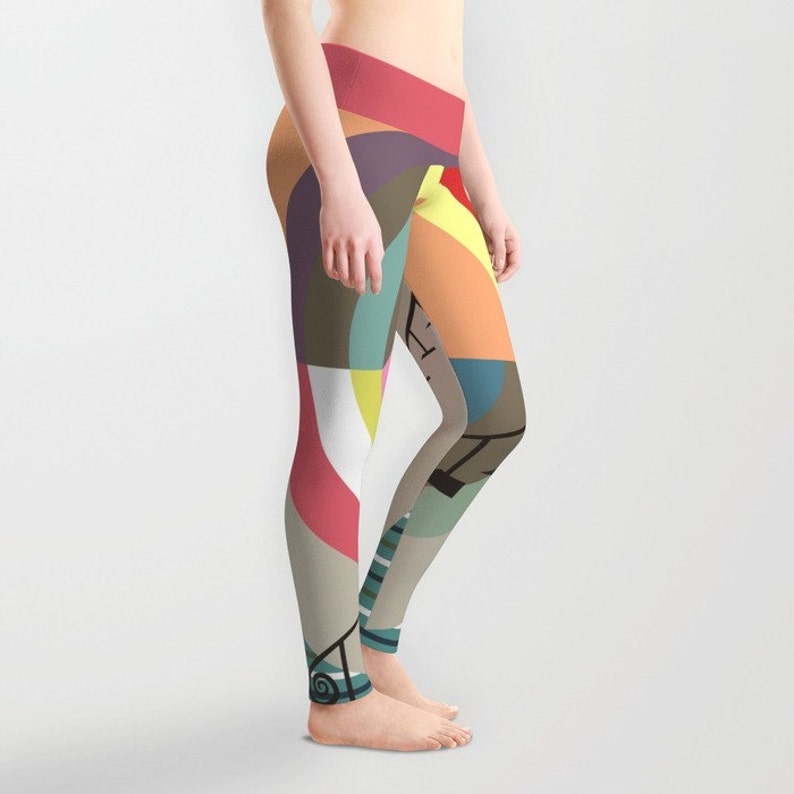 Printed Colourful Leggings, Cute Leggings, Womens Leggings, Active Wear, Yoga Leggings, Workout Leggings image 1