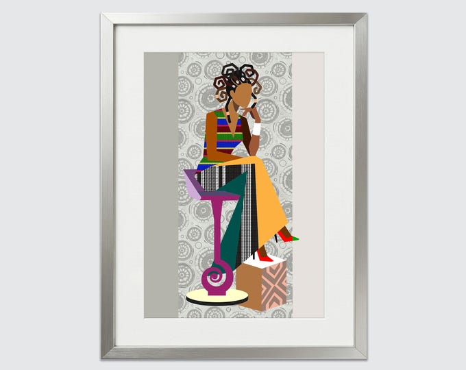 Wisdom Woven Black Woman African Wall Art Minimalist Home Decor  Yoruba Heritage Limited Edition