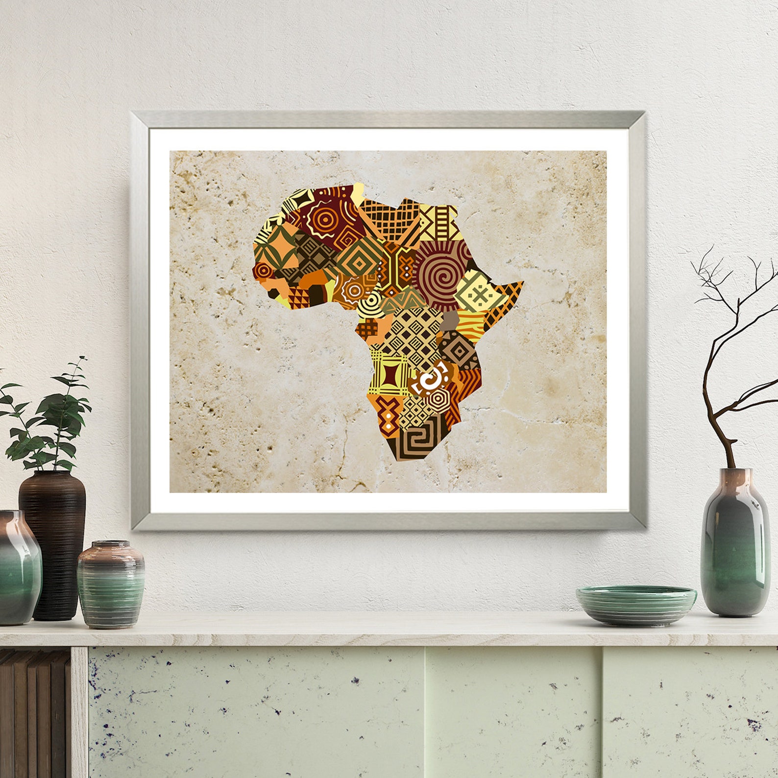 African Map Art African Print Map Decor African Wall Art Etsy Canada