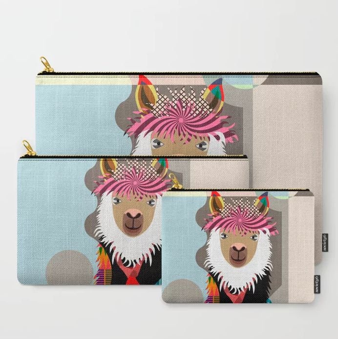 Llama Purse Alpaca Wallet, Hipster Animal Zipper Coin Pouch