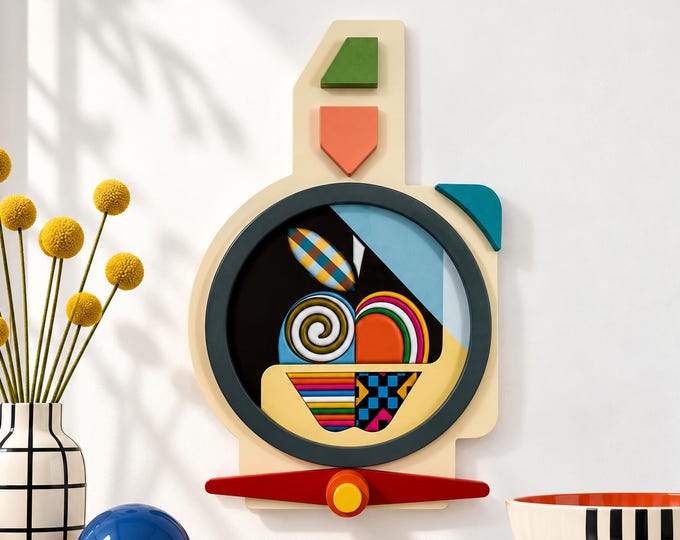 Apple Pop Art Limited Edition: Mixed Media Sculpture Abstract Modern Décor