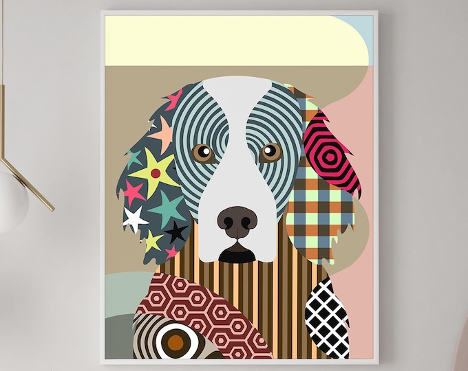 Gordon Setter Dog Painting Pet Portrait Pop Art Dog Lover Gift Print