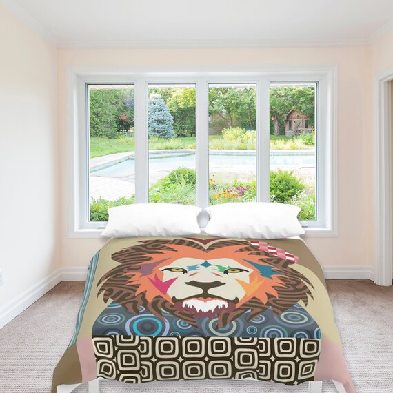 Lion Bedding Big Cat Print Duvet Cover, Lion Duvet Cover Uk