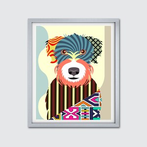 Wheaten Terrier Wall Art, Soft Coated Dog Wall Décor Doggy Pet Portrait Canine Painting image 3