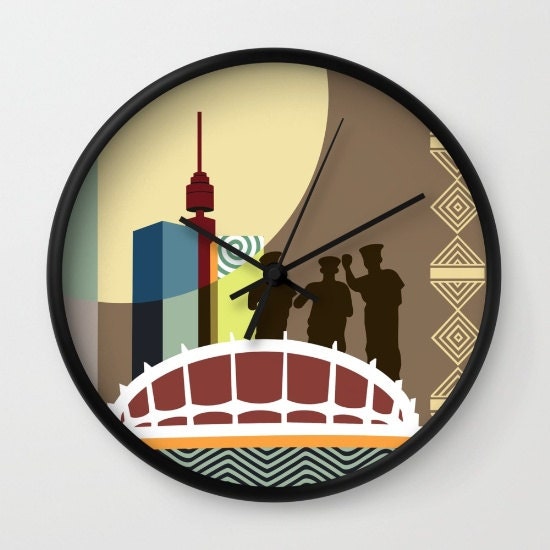 Lagos Wall Clock Decor Art Print, Nigerian Art, To Lagos, Nitel