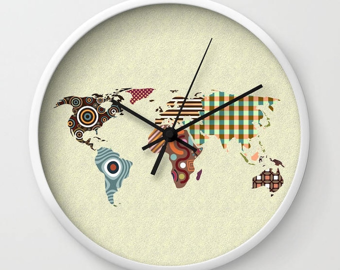 World Map Clock, Globe Clock Decor