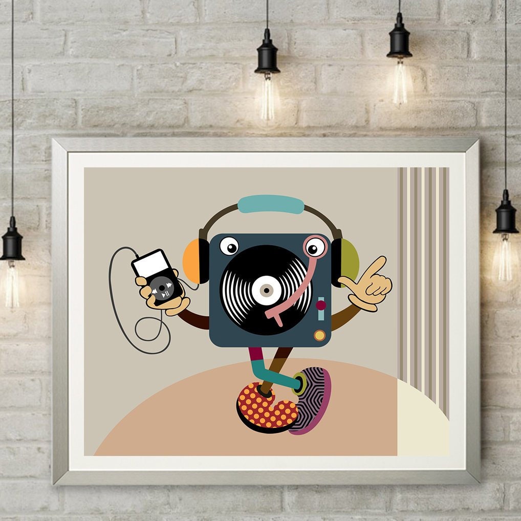 Turntable Retro Wall Art Decor Vinyl Record Gift