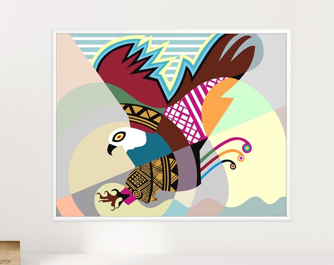 Eagle Artwork Abstract Bird  Pop Art Print American Eagle Bird Lover Gift