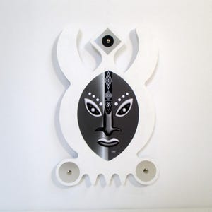 African Mask Wall Hanging Wooden Sculpture, Tribal Mask Handmade Unique Afrocentric Wall Art, African American Gift Idea Kwanzaa