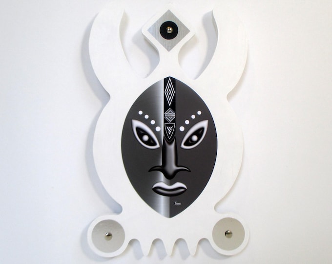 African Mask Wall Hanging Wooden Sculpture, Tribal Mask Handmade Unique Afrocentric Wall Art, African American Gift Idea Kwanzaa