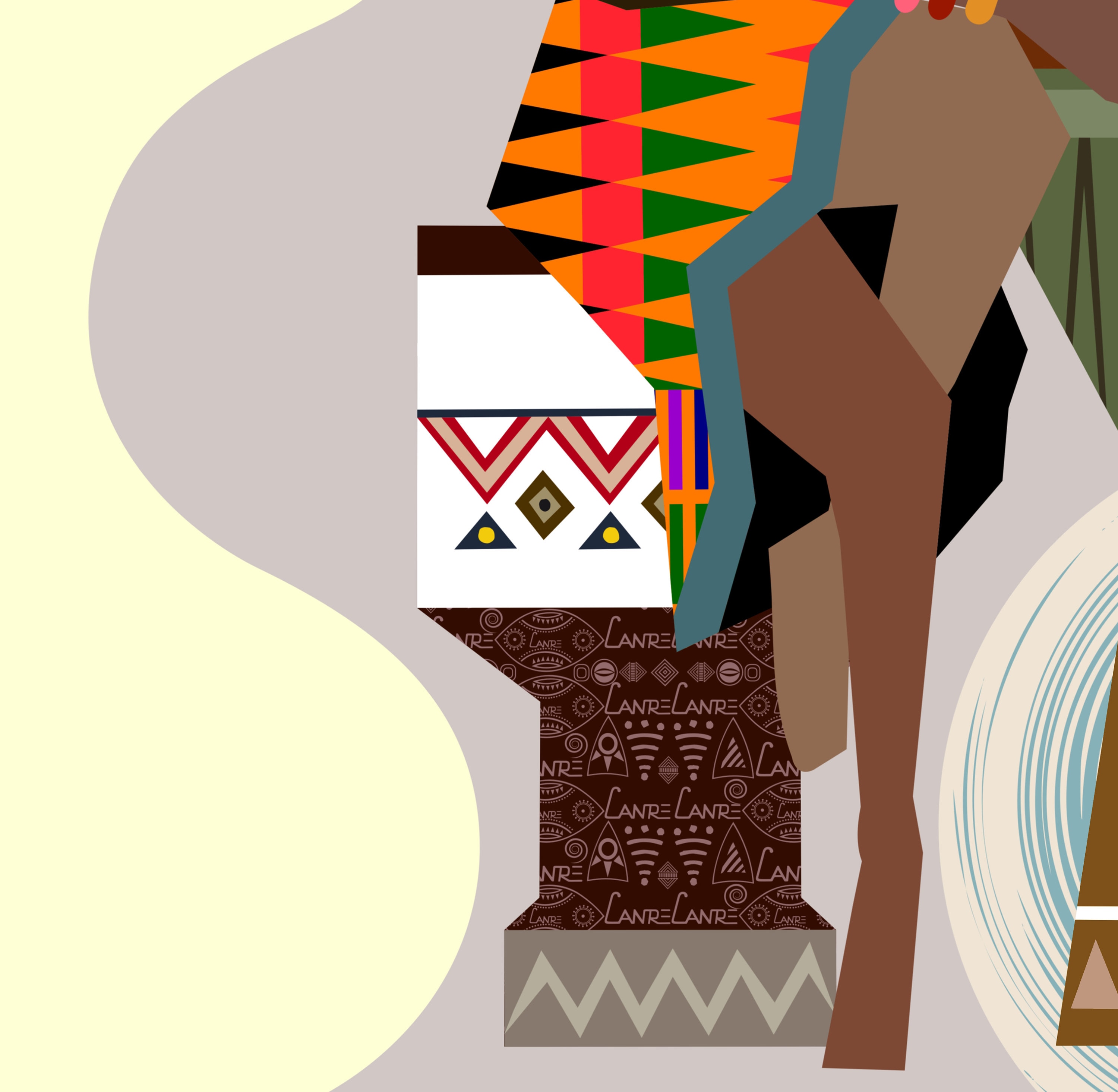 African American wall Art, Black Girl Painting Decor